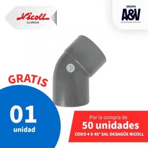 codo 4x45 desague nicoll